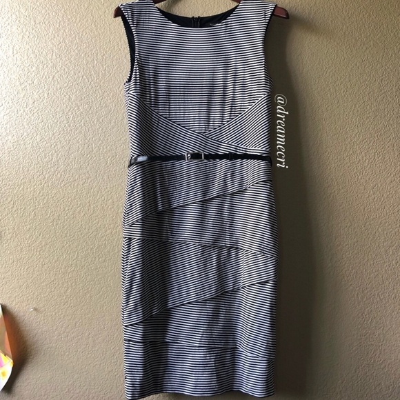 WHBM Banded Slimming Belted Dress - Picture 1 of 5